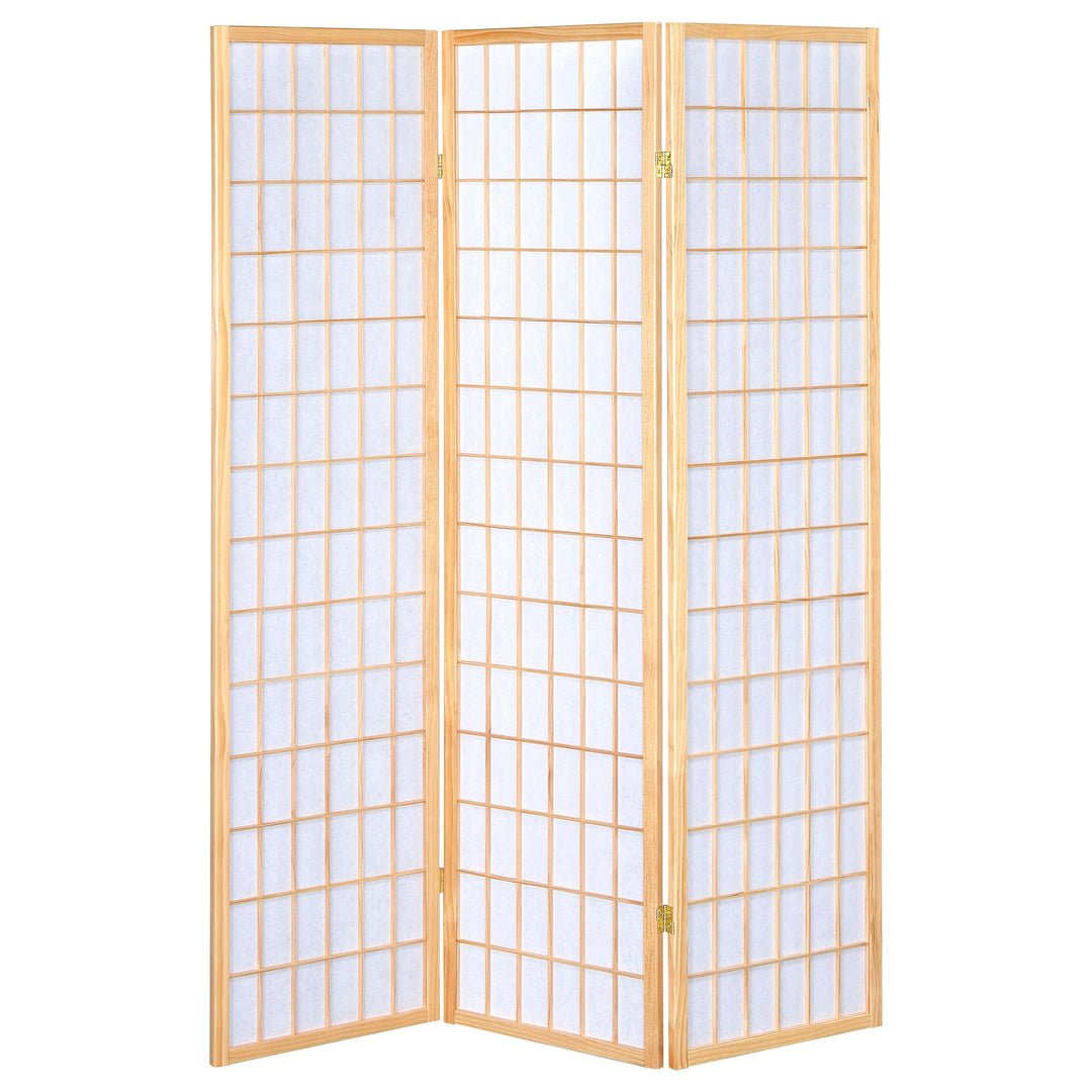 Coaster Furniture 4621 Carrie 3-Panel Room Divider Folding Shoji Screen Natural