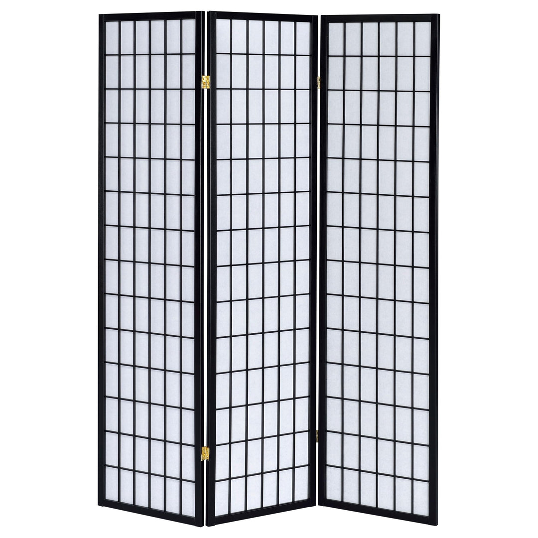 Coaster Furniture 4622 Carrie 3-Panel Room Divider Folding Shoji Screen Black