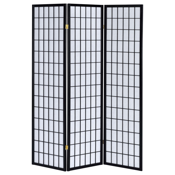 Coaster Furniture 4622 Carrie 3-Panel Room Divider Folding Shoji Screen Black