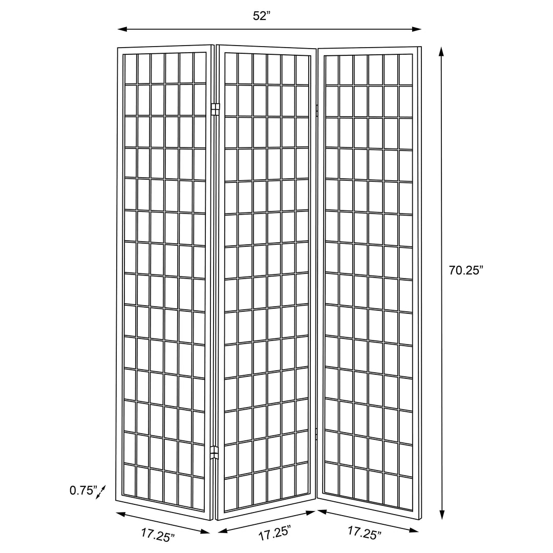 Coaster Furniture 4622 Carrie 3-Panel Room Divider Folding Shoji Screen Black