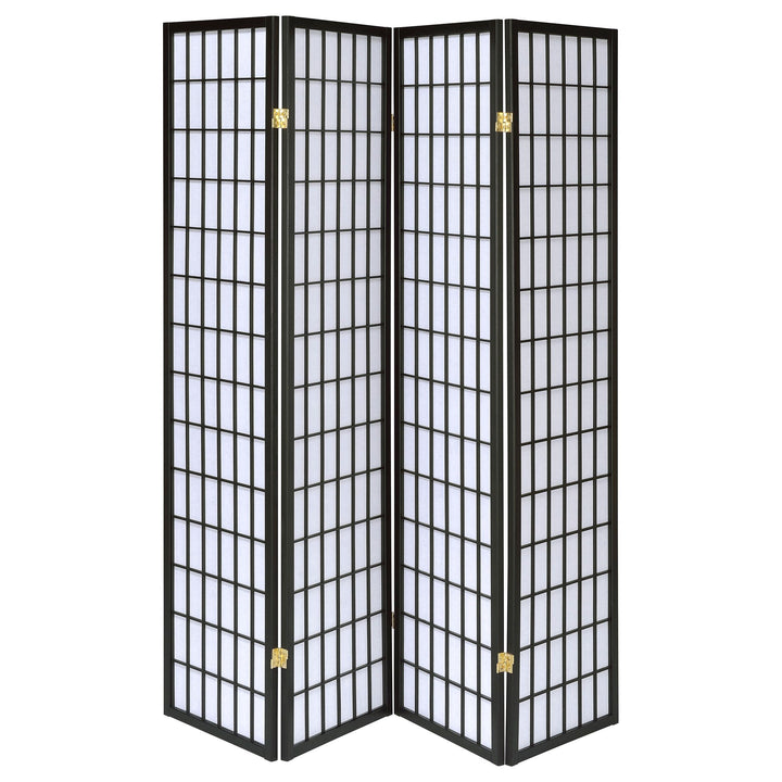 Coaster Furniture 4624 Roberto 4-Panel Room Divider Folding Shoji Screen Black
