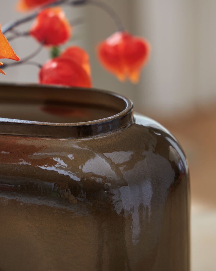 Sumner - Vase - 9.25" - Gray / Gold Finish by Ashley Furniture product image