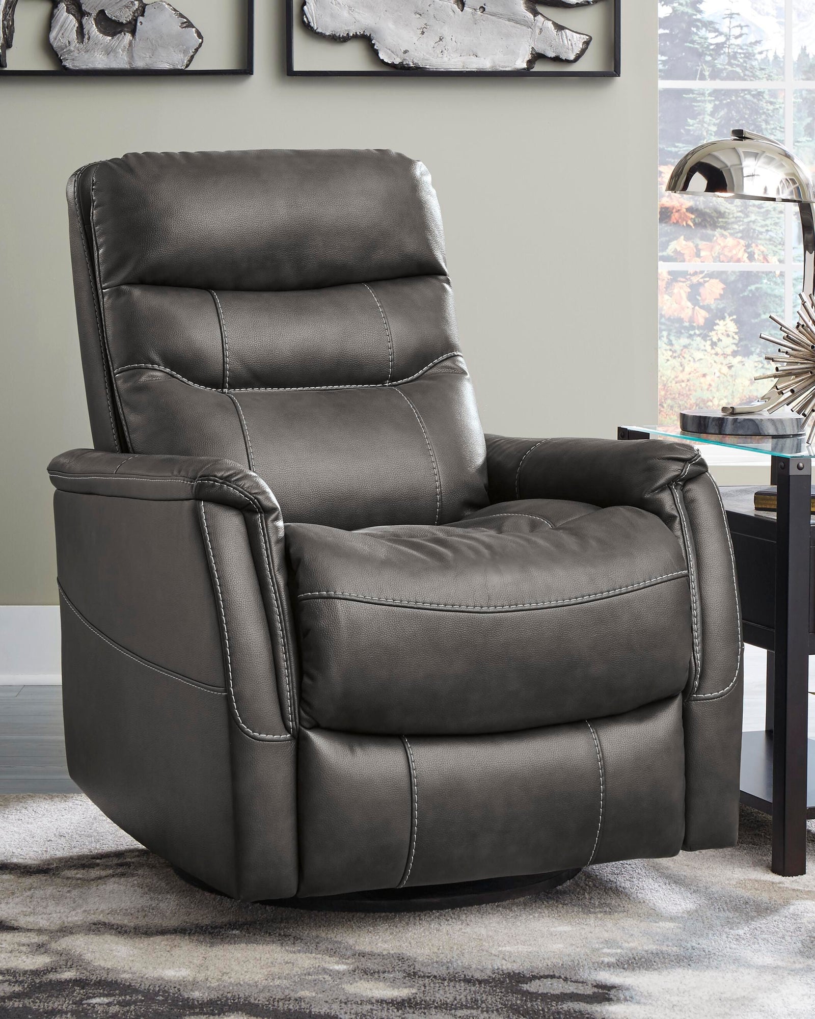 Riptyme Swivel Glider Recliner - Dark Brown (2)