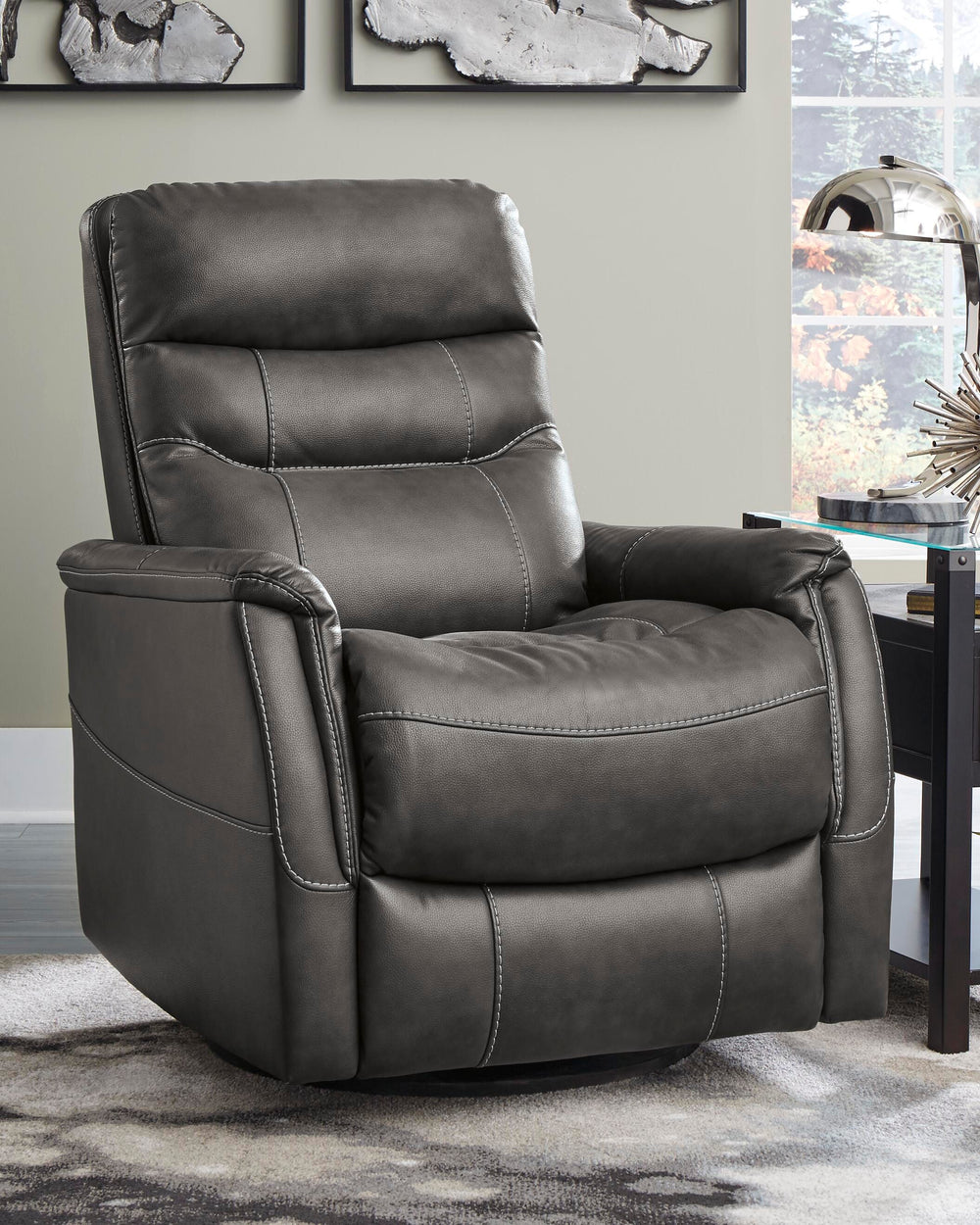 Riptyme Swivel Glider Recliner - Dark Brown (2)