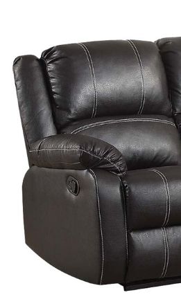 Zuriel - Synthetic Leather Recliner Loveseat - Black