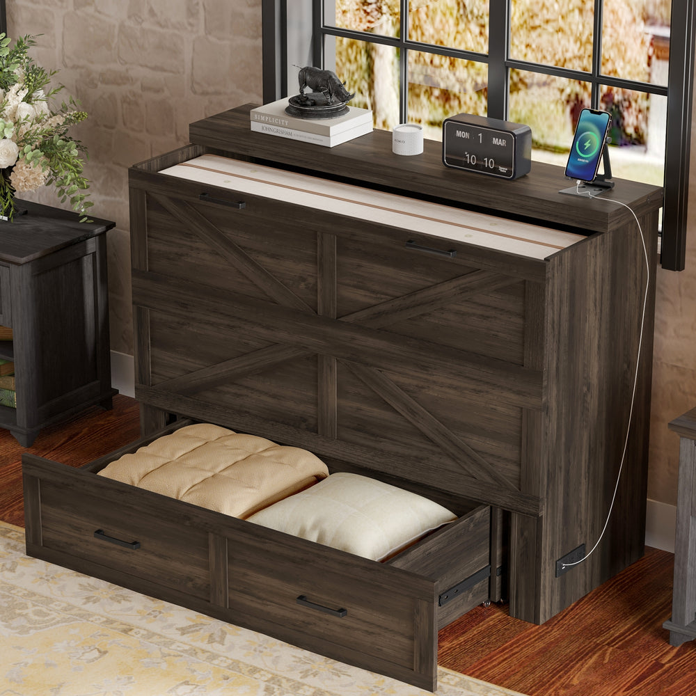 full-size-farmhouse-murphy-cabinet-bed-with-charging-station-and-storage-rustic-gray