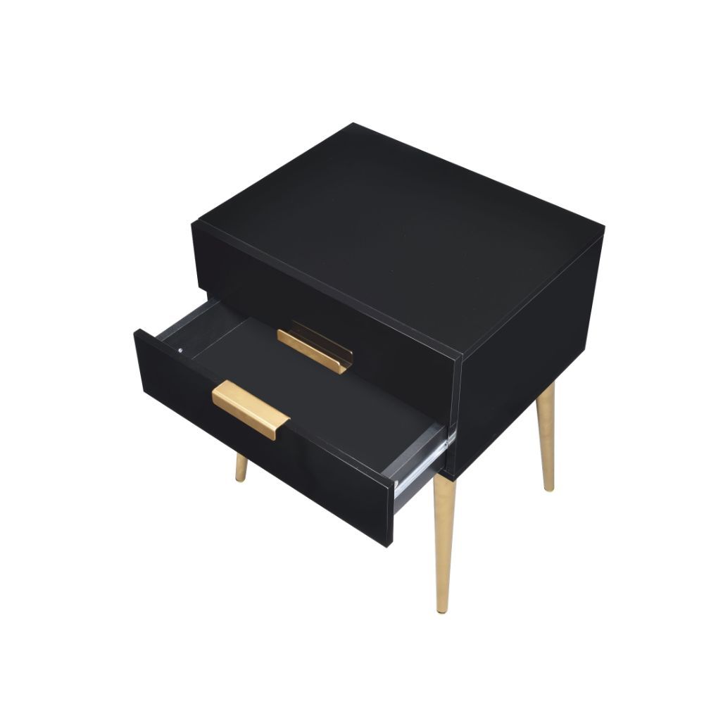 Denvor - End Table - Black & Gold