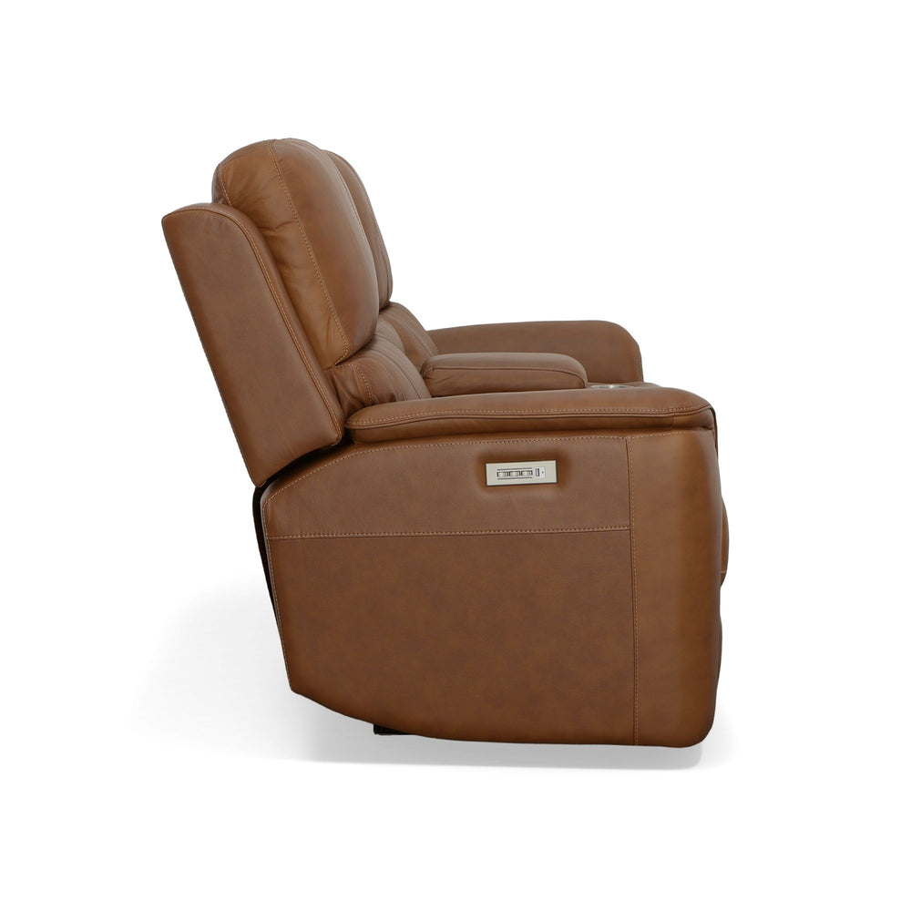 flexsteel-henry-leather-power-reclining-loveseat-console-caramel