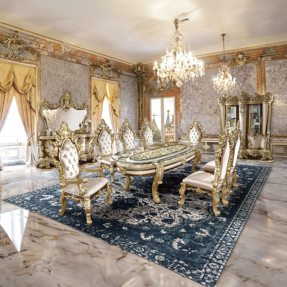 Desiderius - Dining Table - Antique Gold & Hand-Painted Brown