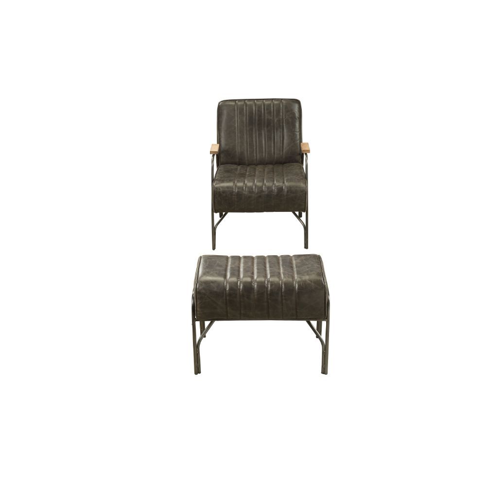 Sarahi - Accent Chair - Distress Espresso Top Grain Leather