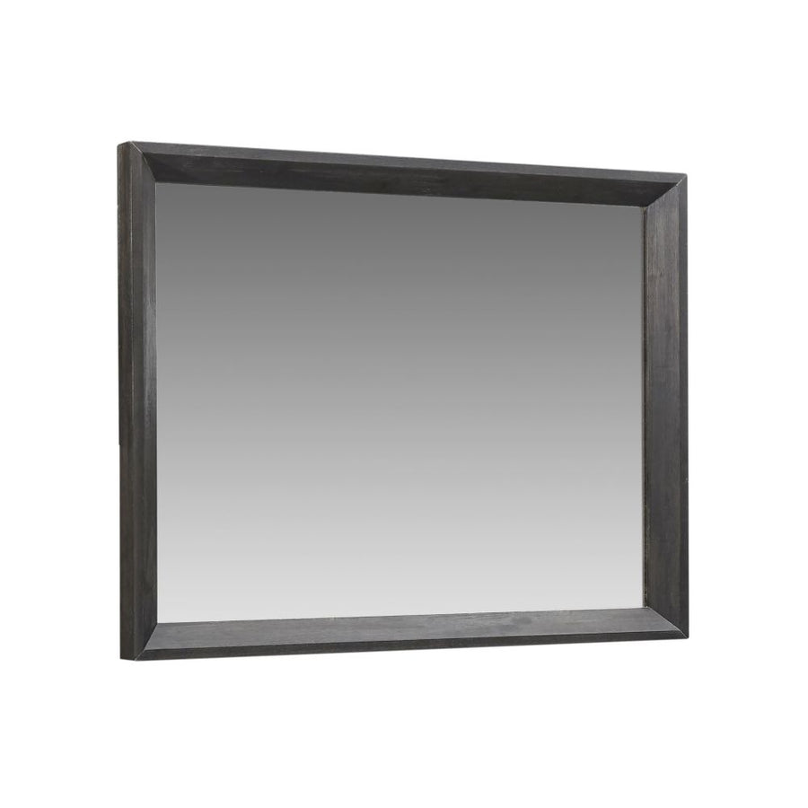 Modus Furniture 3Ju583 Chloe Solid Wood Beveled Glass Mirror In Basalt Grey