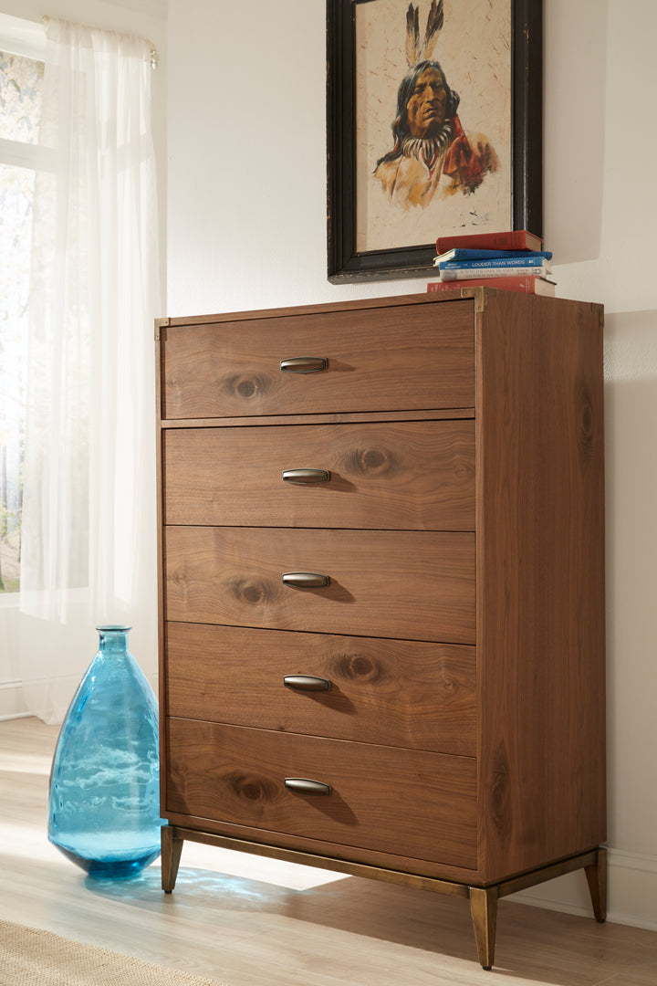 Modus Furniture 8N1684A Adler Five Drawer Chest In Natural Walnut 2024