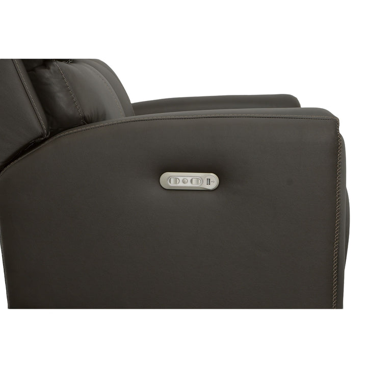 Jarvis Leather Power Reclining Loveseat with Power Headrests in Mica