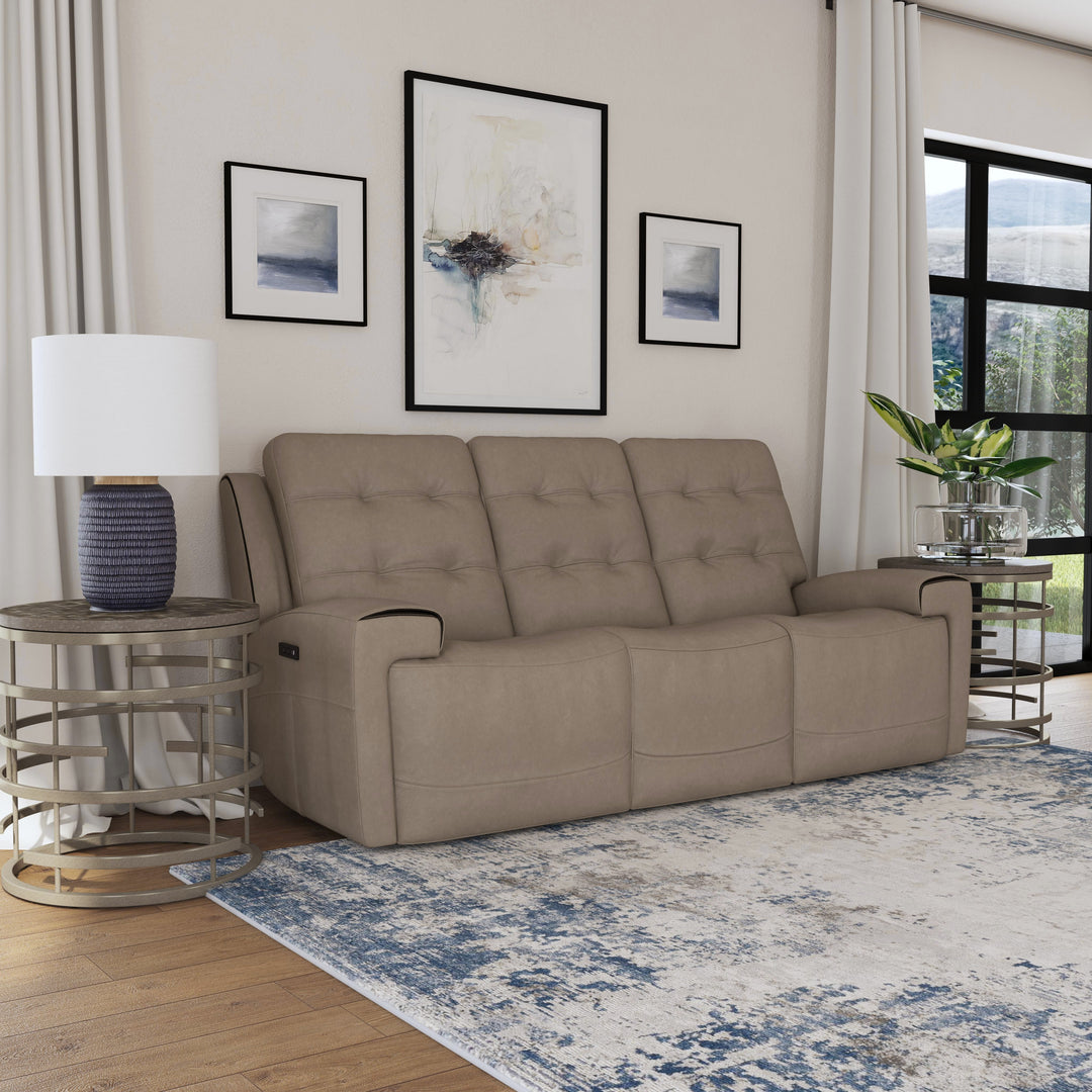 Flexsteel 1781-62PH-31082 Iris  Power Reclining Sofa With Power Headrests  Khaki