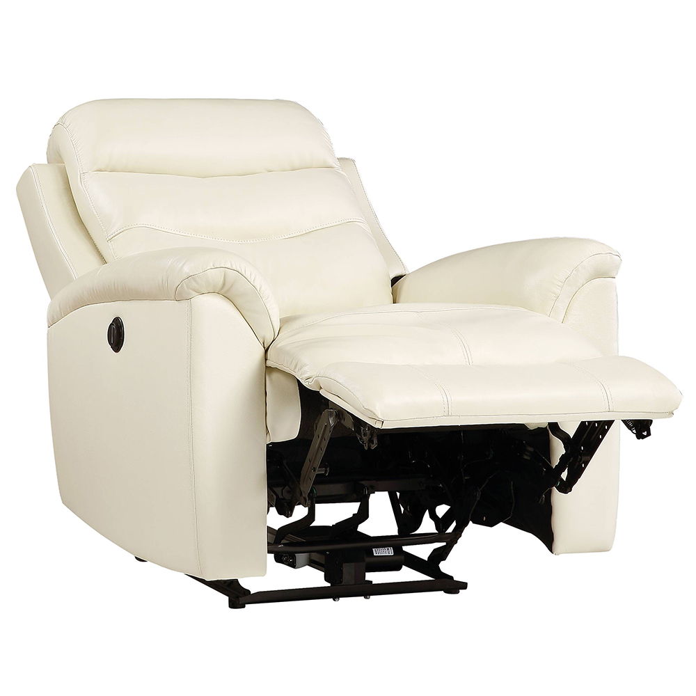 Ava - Power Motion Recliner - Beige Top Grain Leather Match