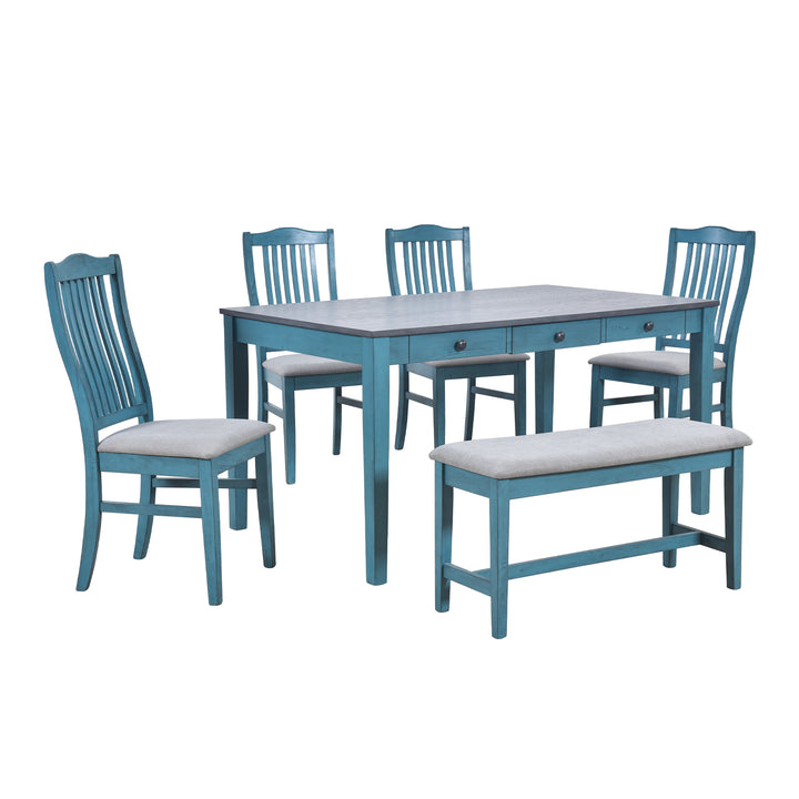 compact-6-piece-dining-set-with-4-chairs-bench-storage-drawer-walnut-buttermilk