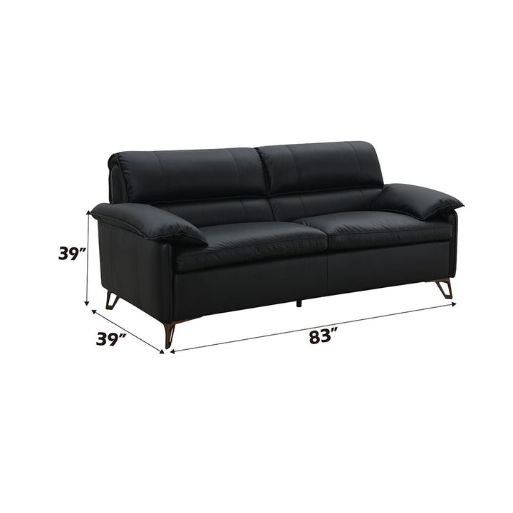 Eilene - Loveseat - Black Top Grain Leather