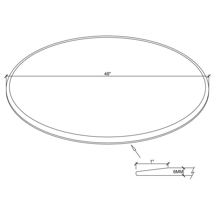 48" 6mm Round Clear Tempered Glass Top - Clear Table Tops modern furniture Contempo Furniture