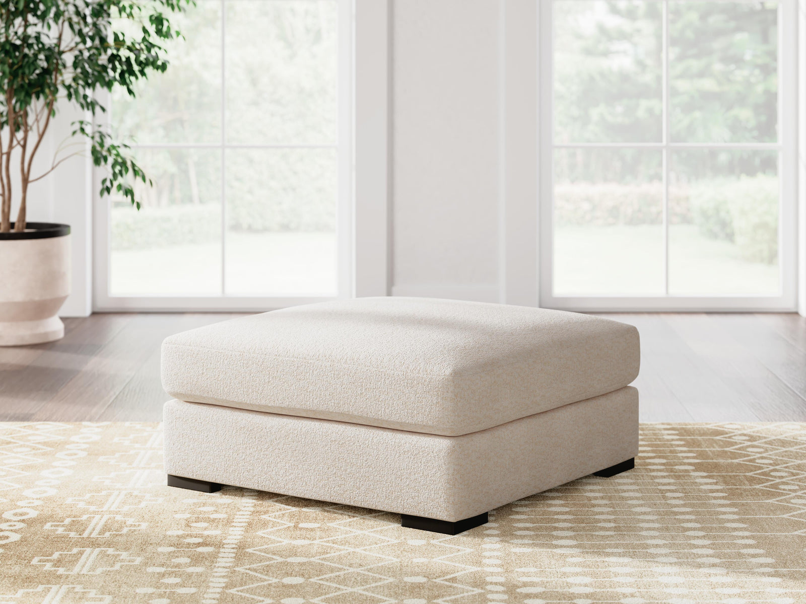 Donelson Creek Oversized Accent Ottoman - White (2)