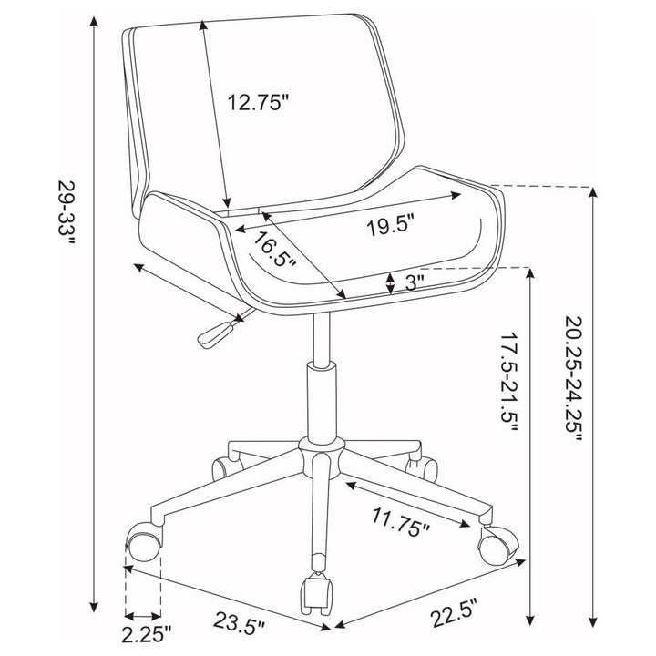 Addington - Upholstered Adjustable Office Desk Chair - Ecru