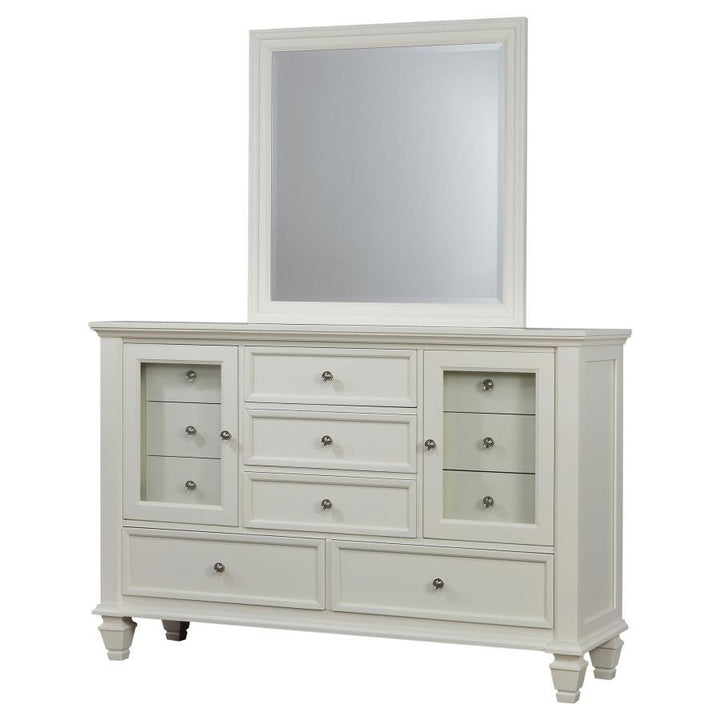 Sandy Beach - 11-Drawer Dresser With Mirror - Cream White