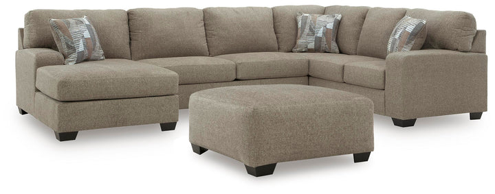 Newellen 3-Piece Sectional and Oversized Ottoman (1)