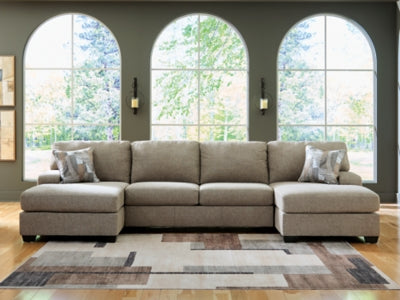 Newellen 3-Piece Sleeper Sectional with Double Chaise - Beige