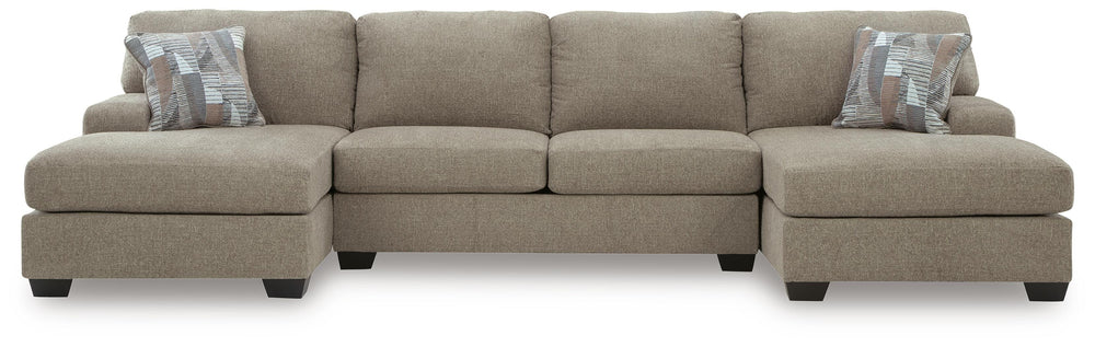 Newellen 3-Piece Sleeper Sectional with Double Chaise - Beige (1)