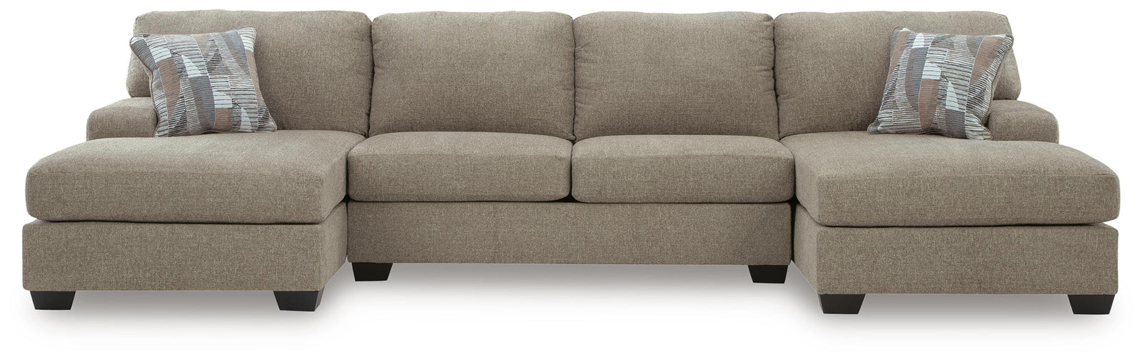 Newellen 3-Piece Sectional with Double Chaise - Beige (1)