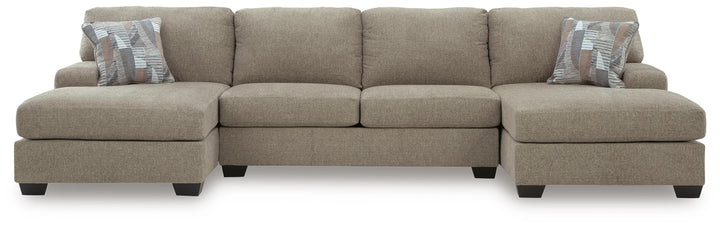 Newellen 3-Piece Sectional with Double Chaise - Beige (1)
