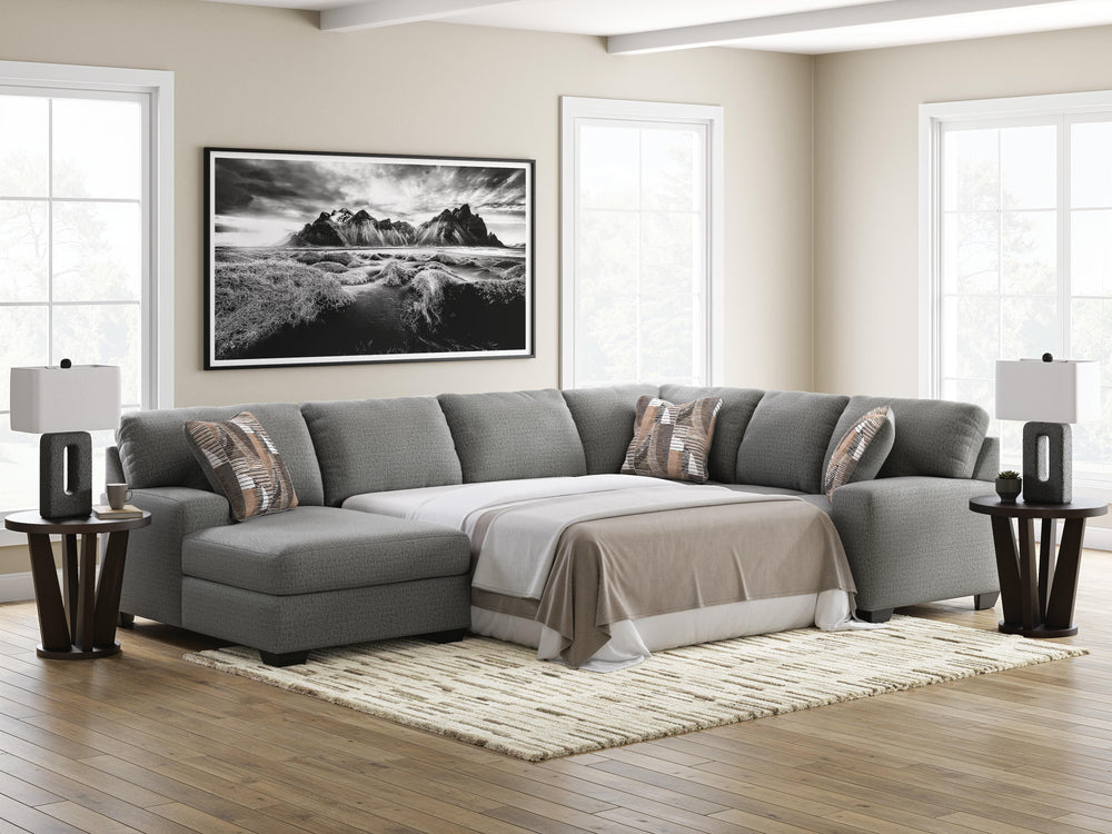 Clarington 3-Piece Sleeper Sectional with Chaise - Greystone (3)
