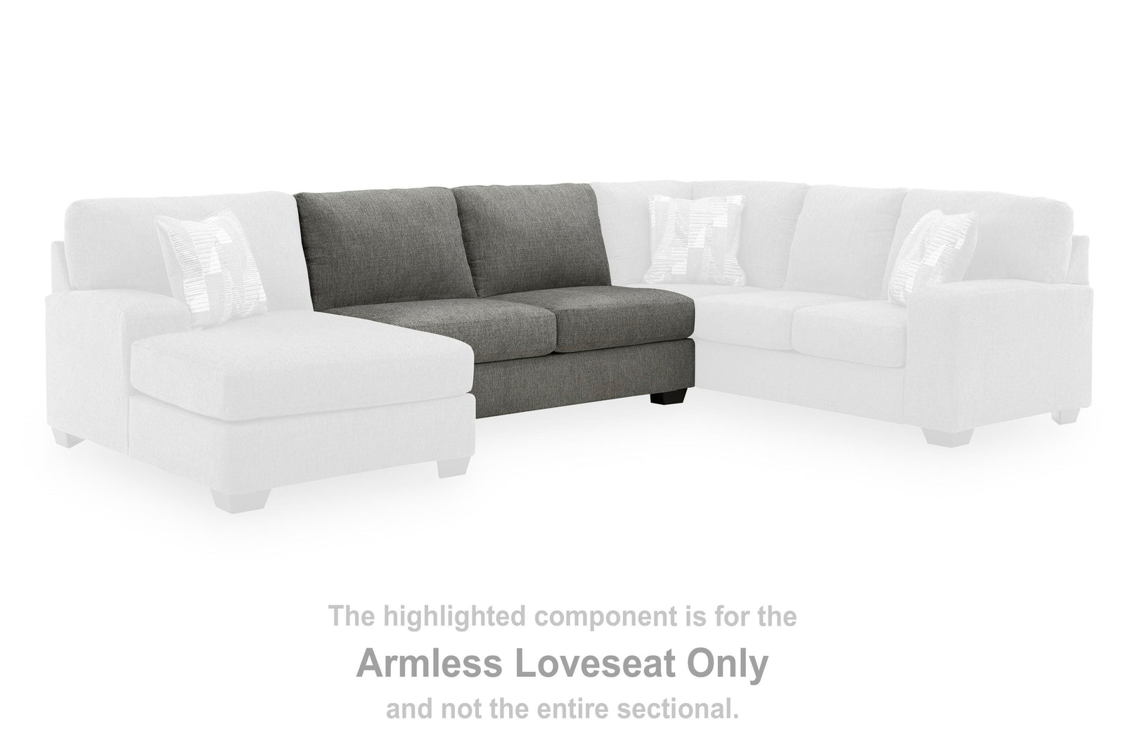 Clarington Armless Loveseat - Gray (2)