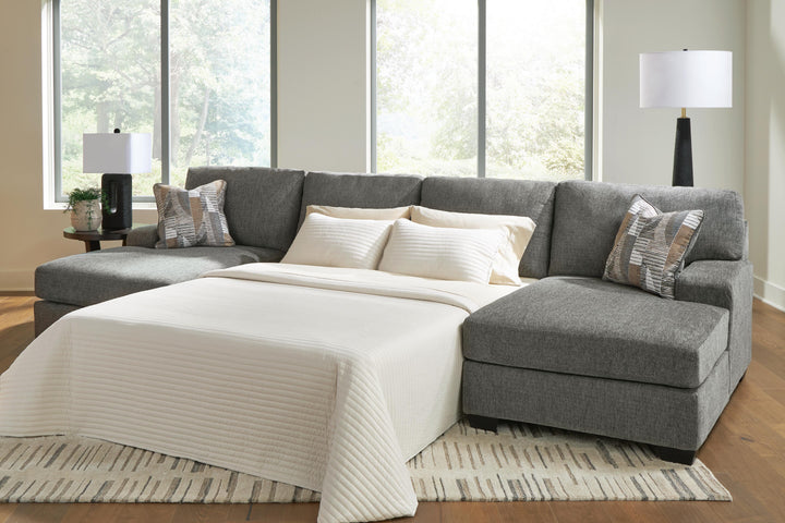 Clarington 3-Piece Sleeper Sectional with Double Chaise - Greystone (2)