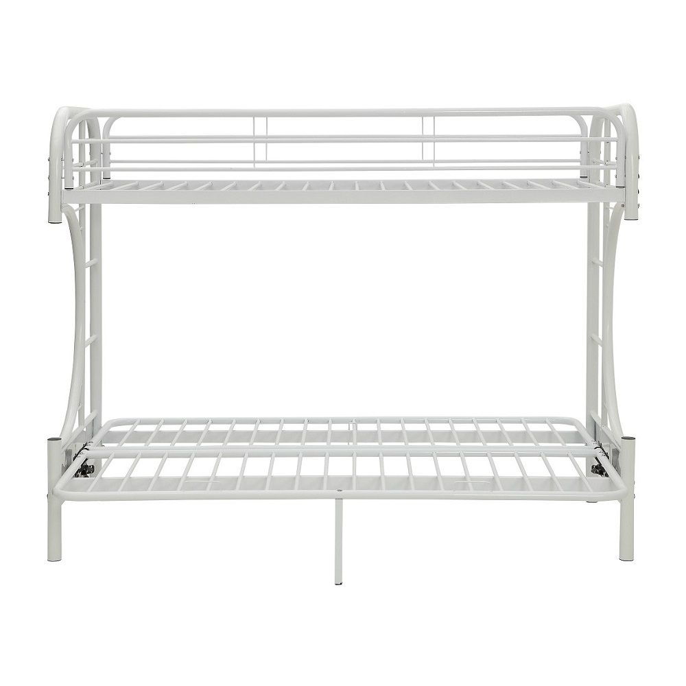 Eclipse - Twin Long/Queen Futon Bunk Bed - White