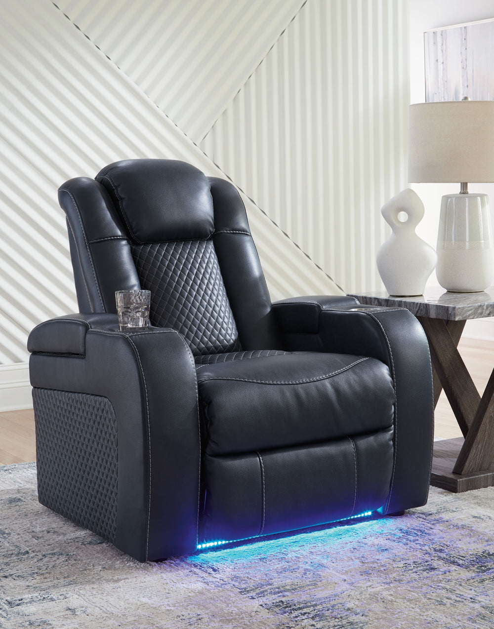 Fyne-Dyme - Power Recliner/Adj Headrest - Sapphire