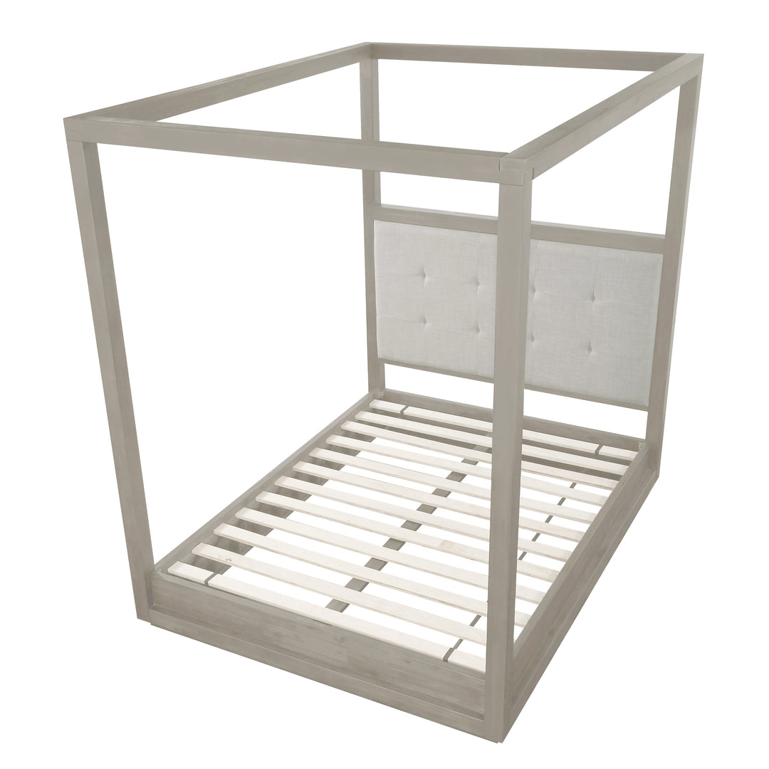 Modus Furniture Azbxh5 Oxford Upholstered Canopy Bed In Mineral