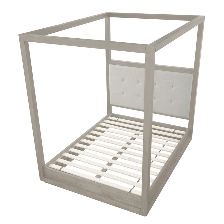 Modus Furniture Azbxh5 Oxford Upholstered Canopy Bed In Mineral