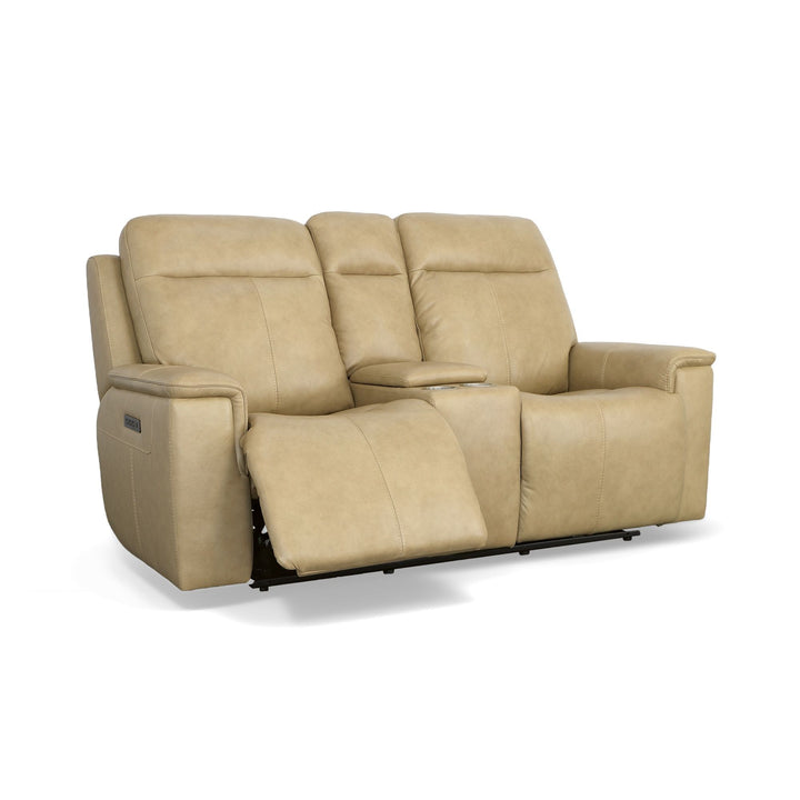 Odell Power Reclining Loveseat With Console, Power Headrests &amp; Lumbar Stone