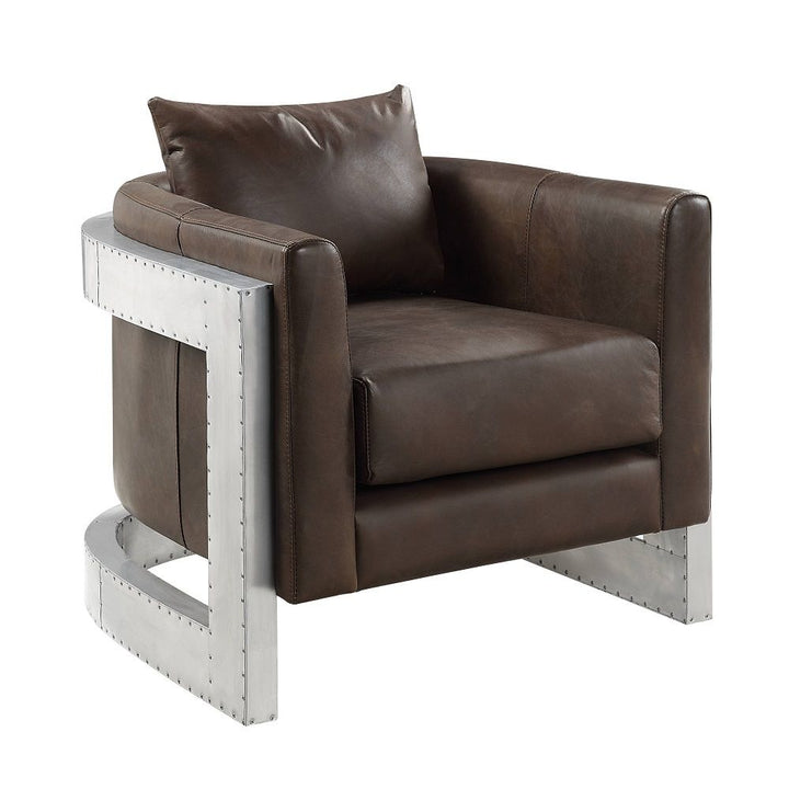 Betla - Accent Chair - Espresso Top Grain Leather & Aluminum