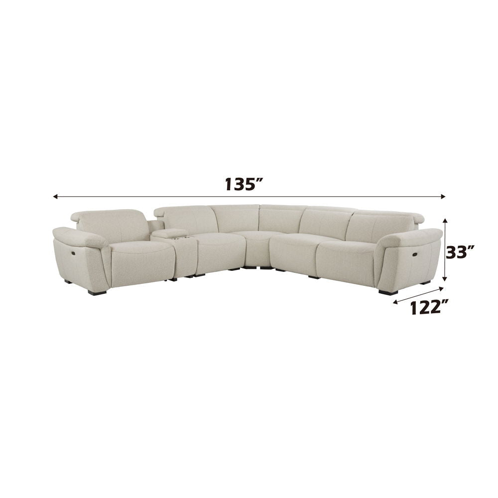 Dayana - Power Motion Sectional Sofa - Beige Boucle