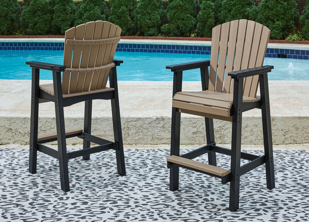 Fairen Trail - Tall Barstool (Set of 2) - Black / Driftwood