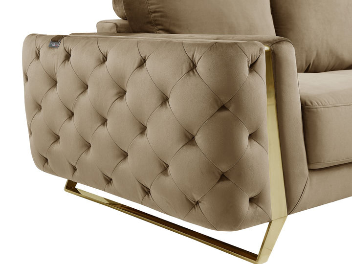 DivanItalia 1051 Chair in Velvet Fabric - Cream