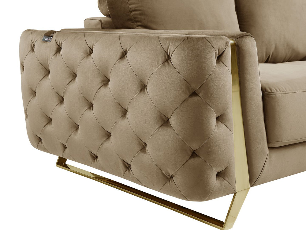 DivanItalia 1051 Chair in Velvet Fabric - Cream
