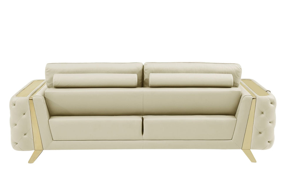 DivanItalia 1050 2-Piece Sofa Set in Top-Grain Italian Leather - Beige
