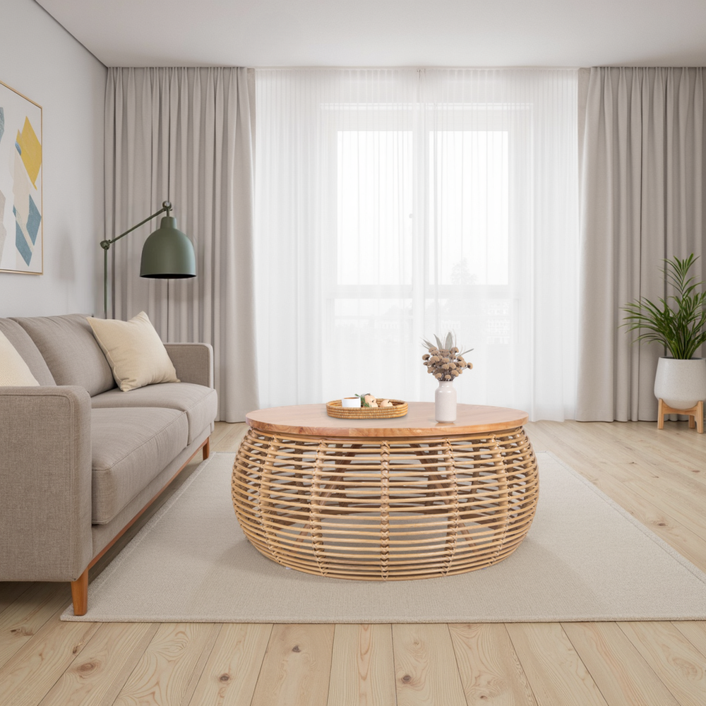 Iris Rattan Coffee Table - Honey - view 3