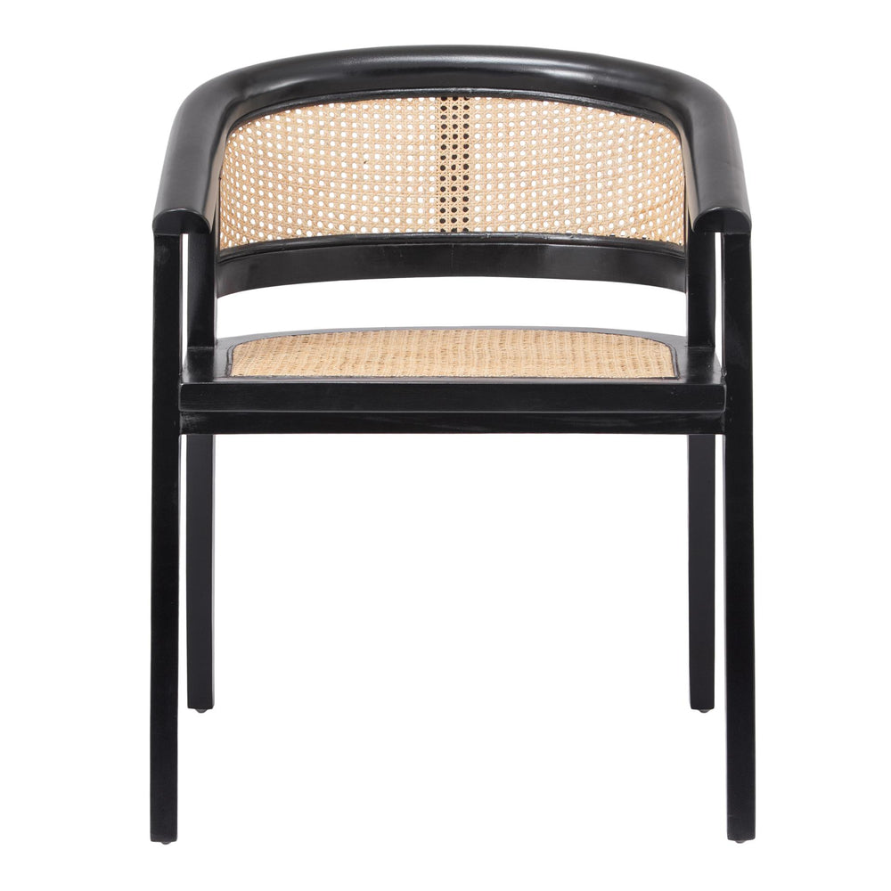 Seine Mahogany Rattan Dining Arm Chair - Black/Natural - view 3