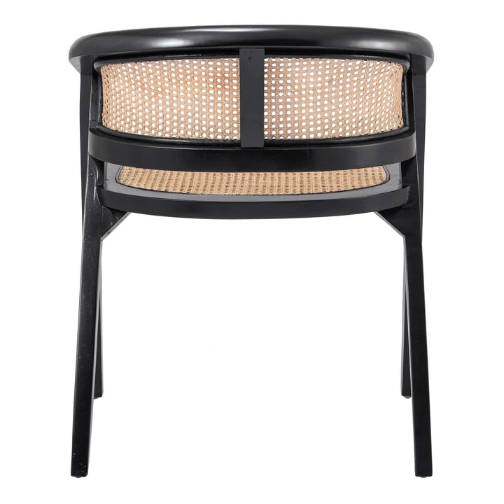 Seine Mahogany Rattan Dining Arm Chair - Black/Natural - view 5