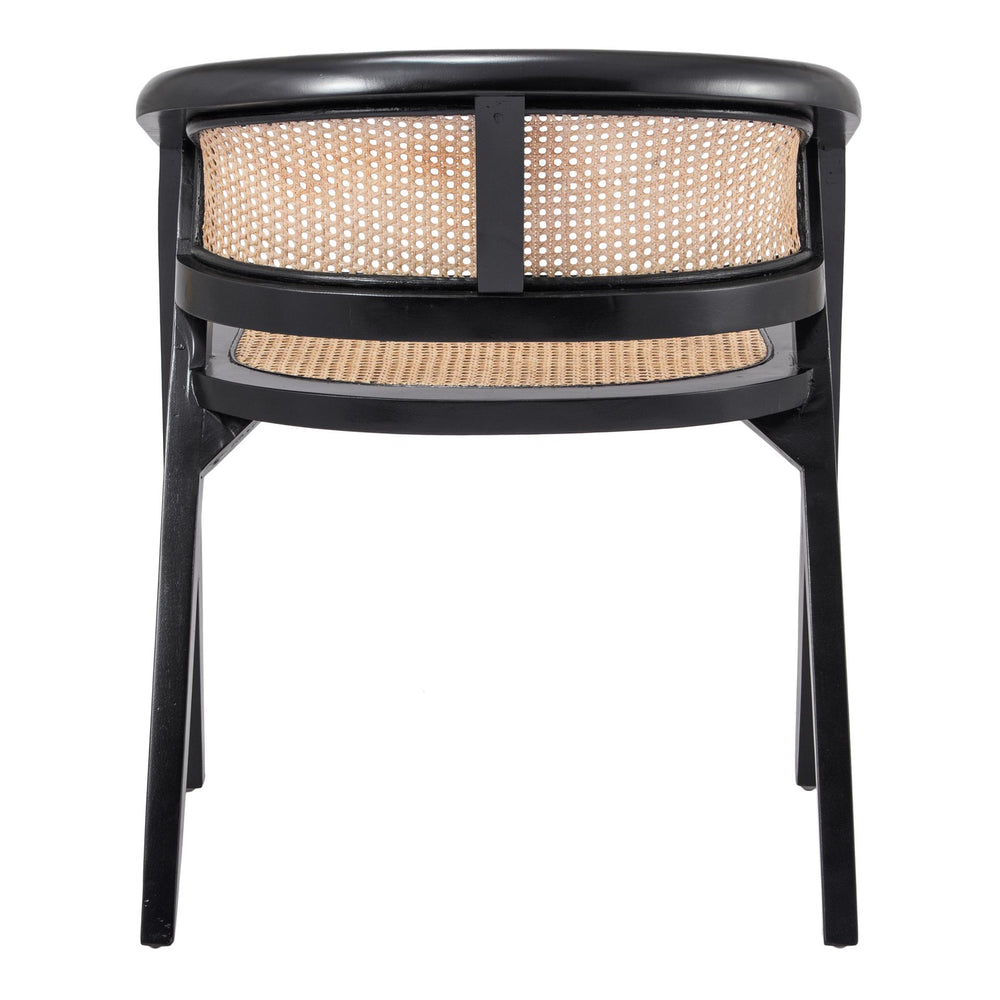 Seine Mahogany Rattan Dining Arm Chair - Black/Natural - view 5