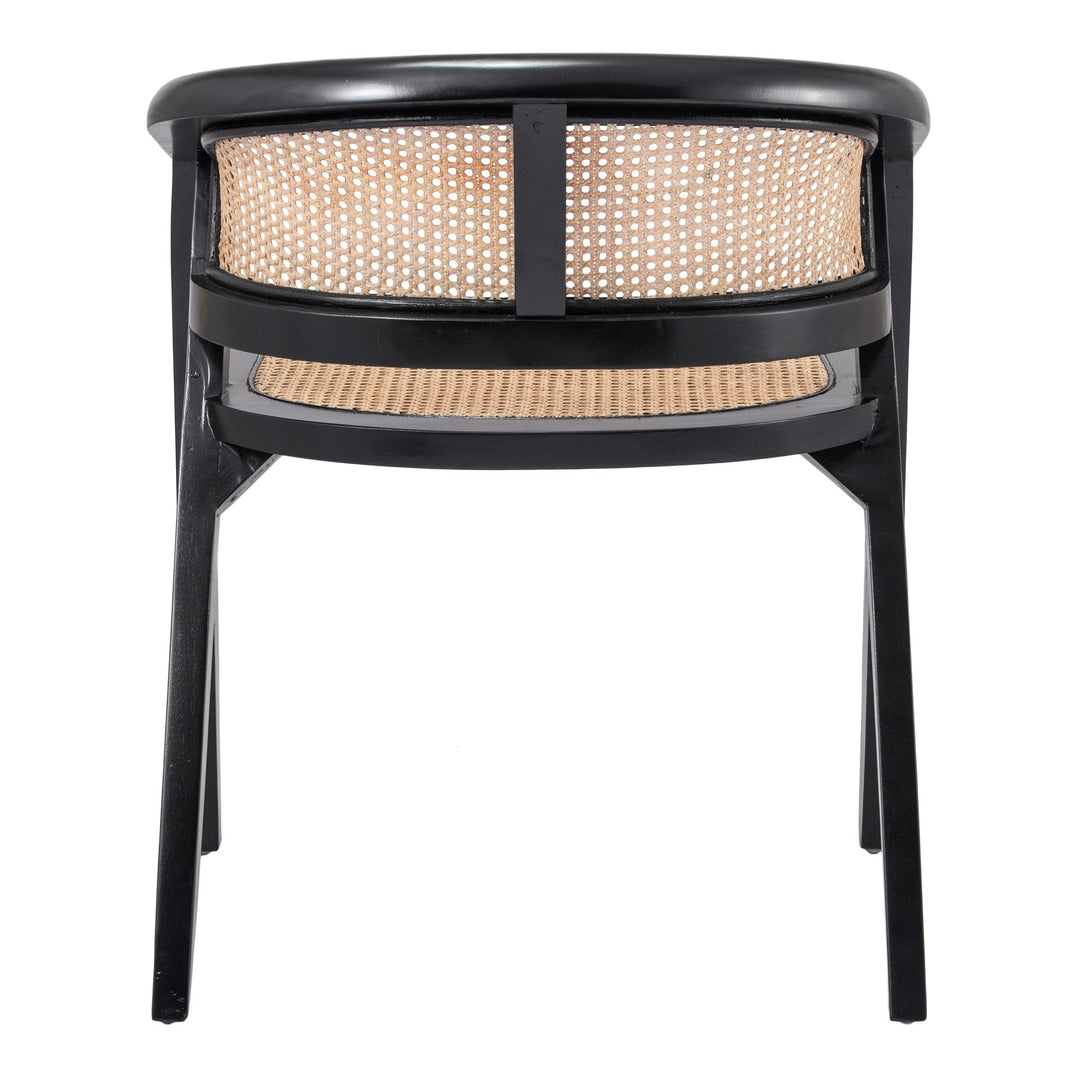 Seine Mahogany Rattan Dining Arm Chair - Black/Natural - view 5