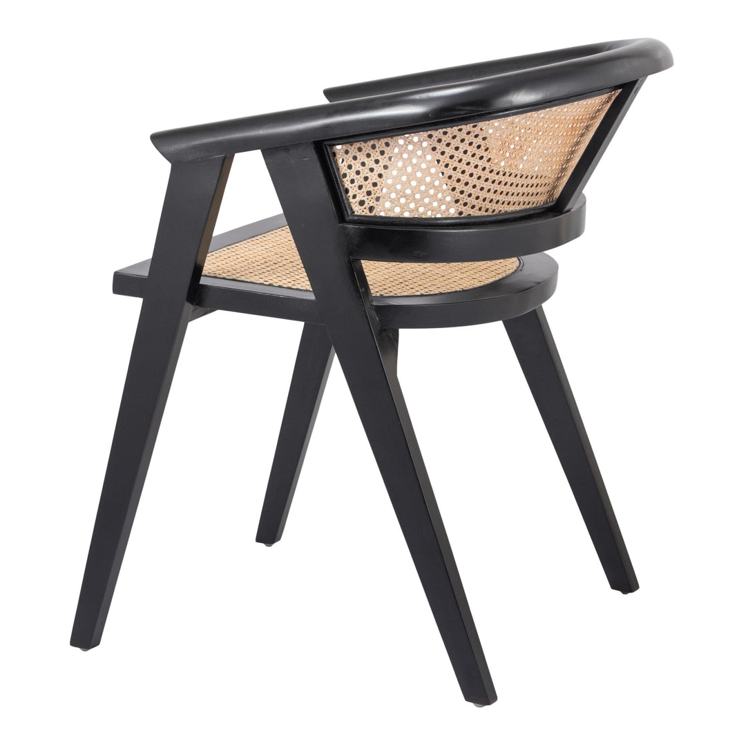 Seine Mahogany Rattan Dining Arm Chair - Black/Natural - view 6